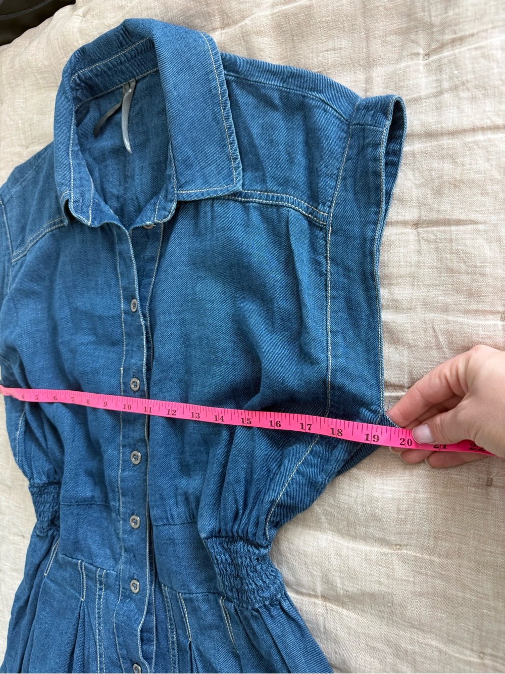 Anthropologie 100% Cotton Wide Leg Jumpsuit - XS in Dark Denim - Picture 16 of 16
